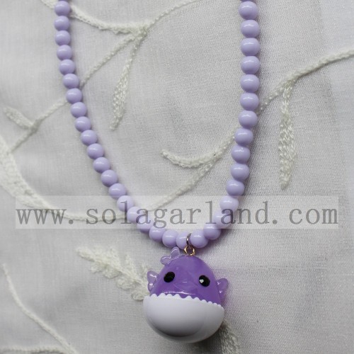 Collana acrilica opaca perline grosse Bubblegum per bambino