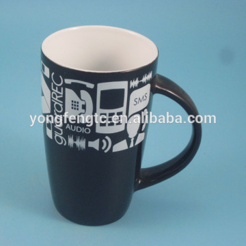 YF18875 Black Stoneware Ceramic Mug