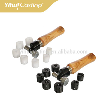 Ring hoder with wooden handle for stone setting jewelry tools for stone inlay