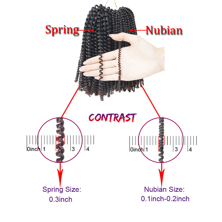 Ombre Nubian Spring Twist Hairstyles Crochet Braids Soft Synthetic Jamaican Bounce Twist Braiding Crochet Hair Extensions Bulk