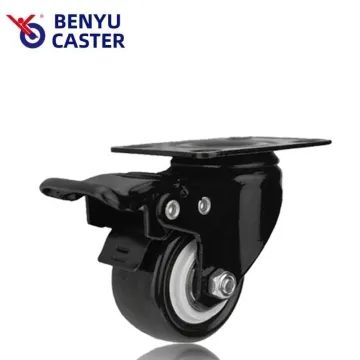 Low Profile Casters 2.5inch Black PU Wheels
