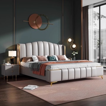 Modern Italian Leather Double Bed for Master Bedrooms