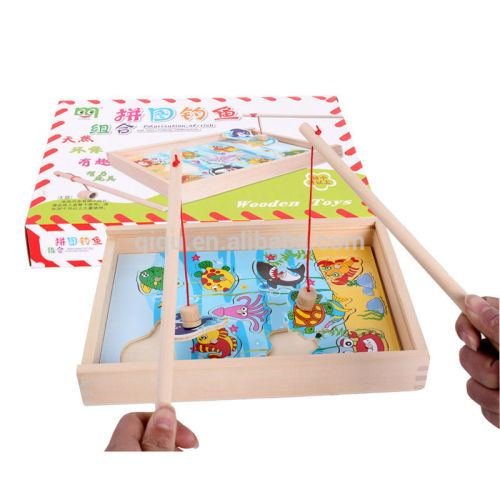 Wooden Puzzle And Fishing Toy