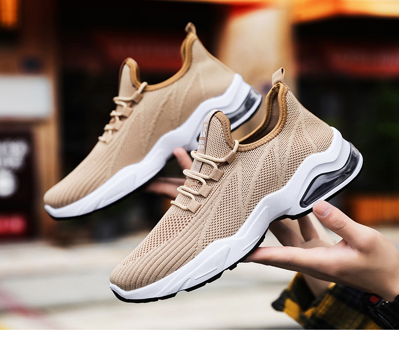 2021 men shoes Breathable Soft-soled Running Shoes Comfortable non-slip Flying Woven Air Cushion men's Shoes Sport