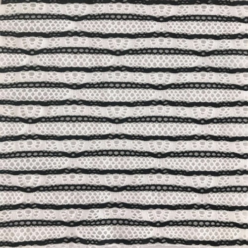Black White Stripe Jacquard Fabric