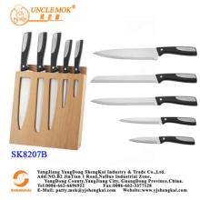 6PCS Knife Set in Plastic Handle with Stainless Steel Patch