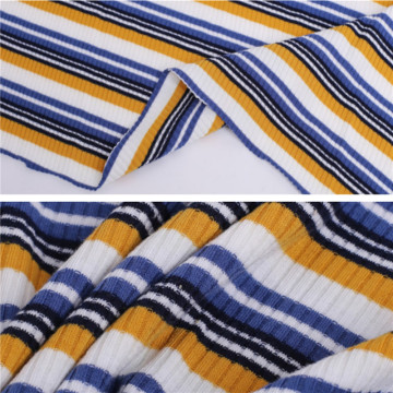 Colorful Polyester Spandex Rib Knitting Jersey Fabrics