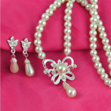 imitation pearl earring and necklace set LG177