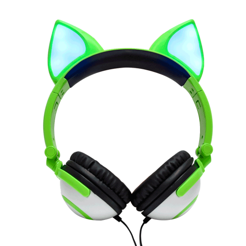 Auriculares con luz LED plegables Fox Ear para niños