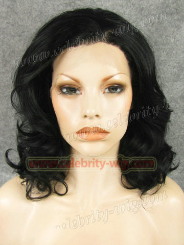Black Elegant Curly Synthetic Lace Front Wig