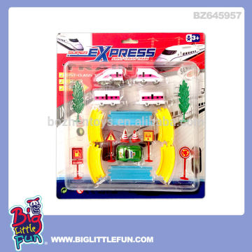 Wind up toy railway train set