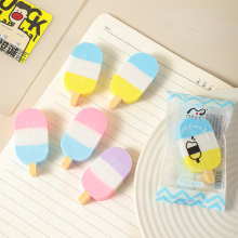 Creative Kawaii Rubber Ice Cream Pencil Erasers for Kids