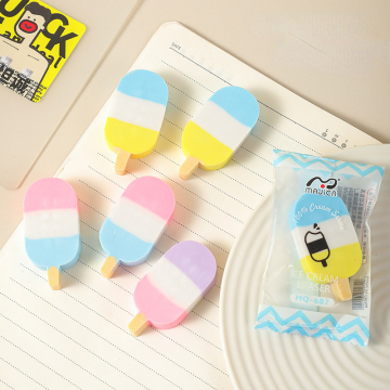 Creative Kawaii Rubber Ice Cream Pencil Erasers for Kids