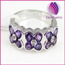 Wholesale Sterling Silver Ring with Amethyst Natural Gemstone Ring