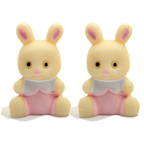 Vente en gros de 20 mm de résine de lapin breloques Kawaii Cabochons décorations en résine 3D à dos plat