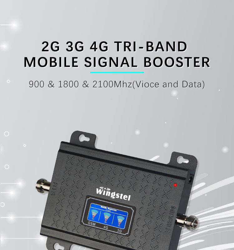 Signal Booster Amplifier 900 1800 2100 2g 3g 4g Portable Mobile Amplifier Tri Band Repeater Gsm Dcs Wcdma Lte Cellular Repeater