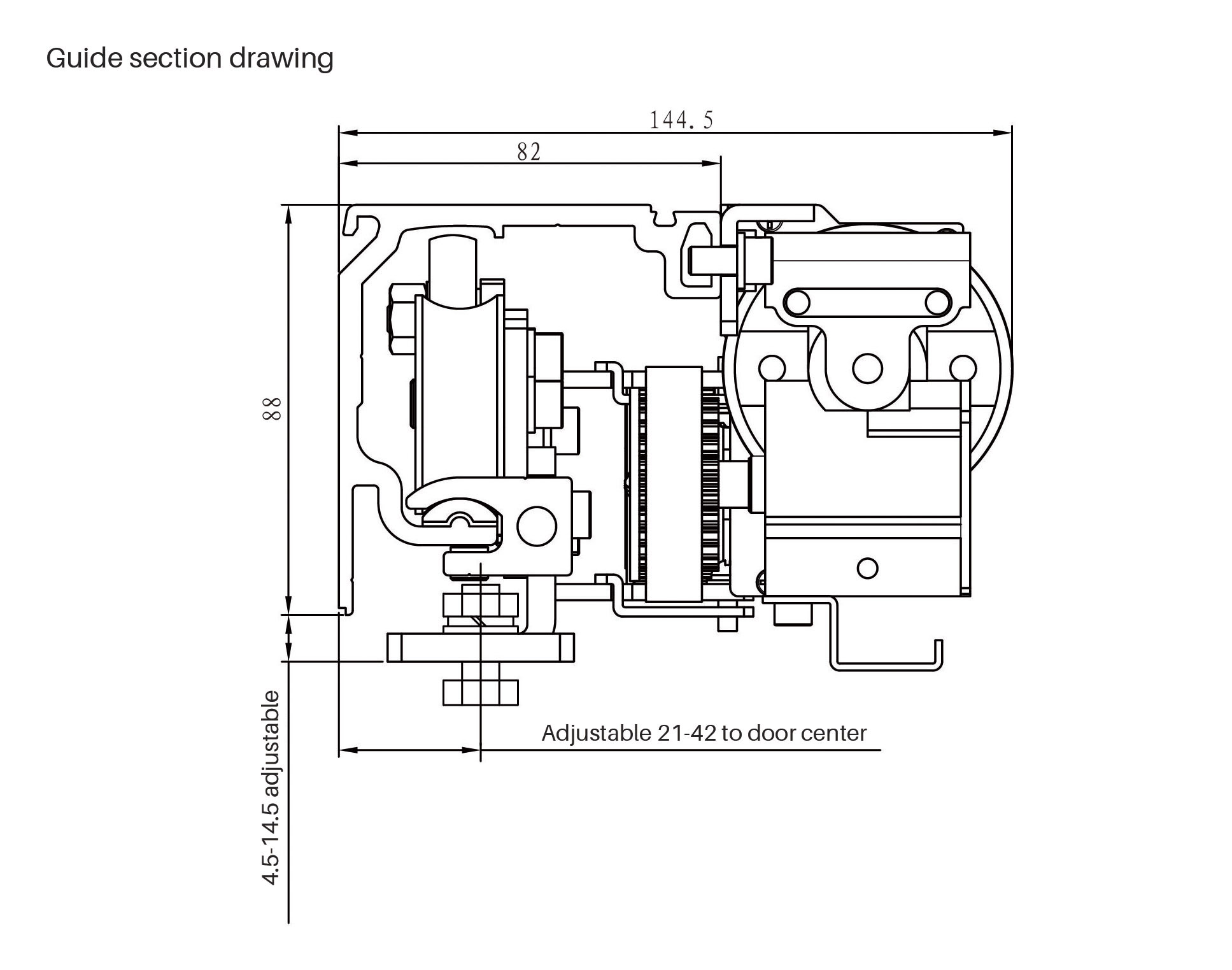 Compact rail track mounted sensor glass door operators