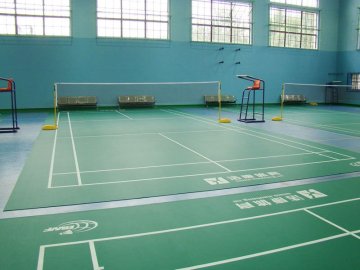 Badminton floor surface