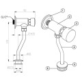 Válvula de enxágue de urinol delicada com retardo de tempo de impulso manual