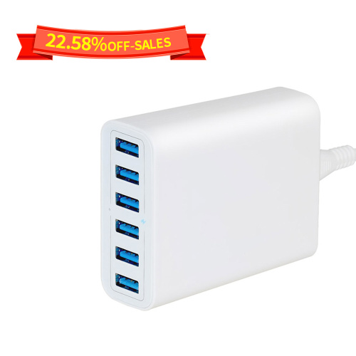 60W 6 Bağlantı Noktalı USB Masaüstü Şarj İstasyonu