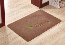 Surface with polyester material embroidered mat