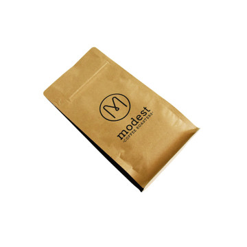 バルブ卸売を備えた再封印可能な16オンスクラフト紙コーヒーバッグ