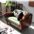 Leder-Kombination Wohnzimmer Armlehne Sofa Set