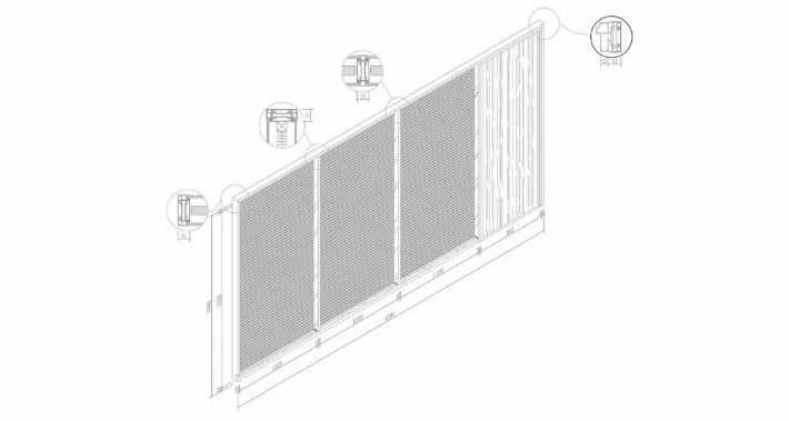 Commercial Double Glass Shutter Aluminum Partition