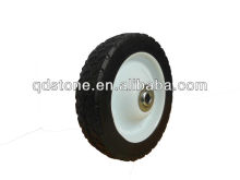 7 inch solid rubber lawn mover wheel with steel rim, solid rubber tires, solid wheel