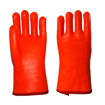 Fluorecent Orange Anti-cold PVC coated gloves