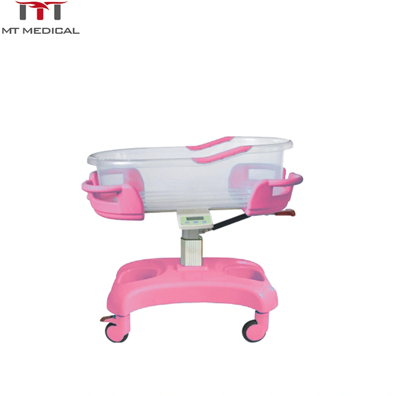 Movable Adjustable Stainless Steel Infant Baby Crib for Hospital