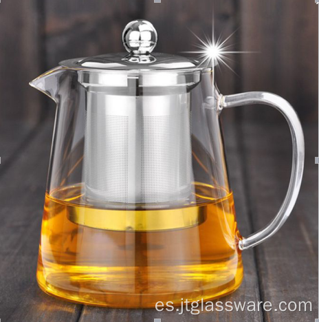 Infusor de té de tetera de vidrio de metal pyrex