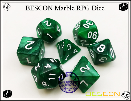 BESCON Marble juego de dados RPG-7 BESCON Marble RPG Dice Set-7