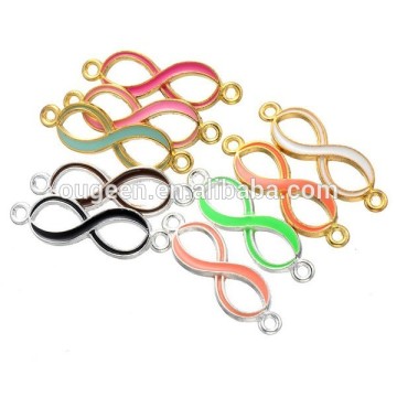 2015 Multicolors Enamel Components Gold Plated Infinity Charms