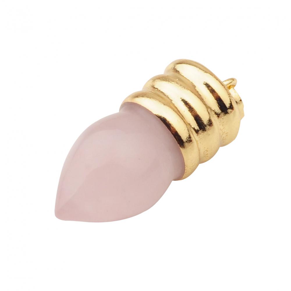 Ampoule de lampe naturelle pierre gemme pendentif rose quartz