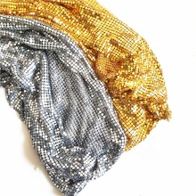 Gold Sequin Chain Mail Fabric Metal Mesh