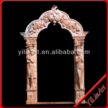 marble doorway surround,marble door frame,stone door with statue YL-M019