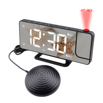 Rotation Digital Alarm Clock with 180° Rotatable Design for Deaf People