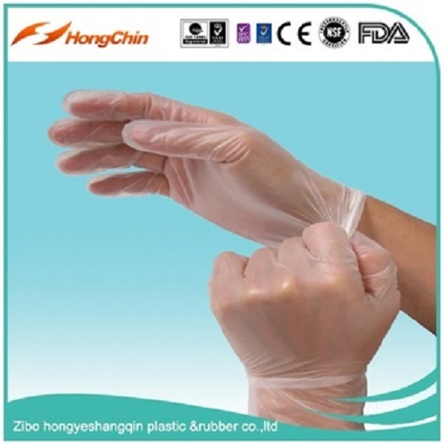 EN455 EN374 Vinyl Glove Zibo factory Disposable Gloves