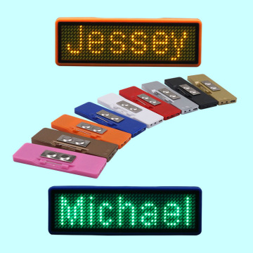 Programmable Waiter LED Name Badge - Scrolling LED Message Badge