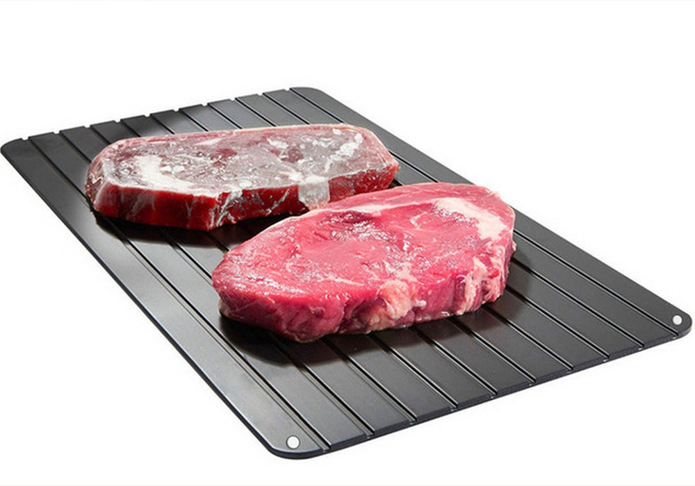 Fast Defroster Meat Fish Steak Aluminium Defrost πιάτο Magic Defrost Tray Plate Rapid Thaw Tray