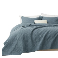 Microfiber Peach Skin Summer Bedding Set - 3PCS Coverlet Quilt Bedspread