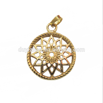 stainless steel pendant antique Ornament round pendant in Gold colour