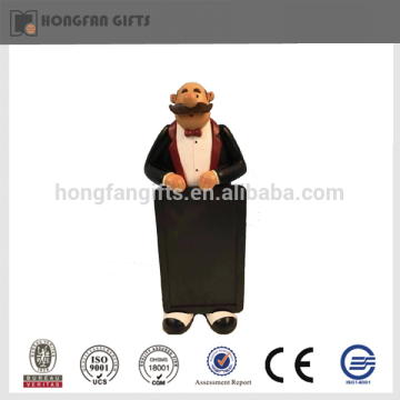 Fashion resin black suit chef statue black board