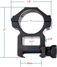 Medium Profile 25.4mm Scope Mounts for 11mm Rails - Optic Scope Rings