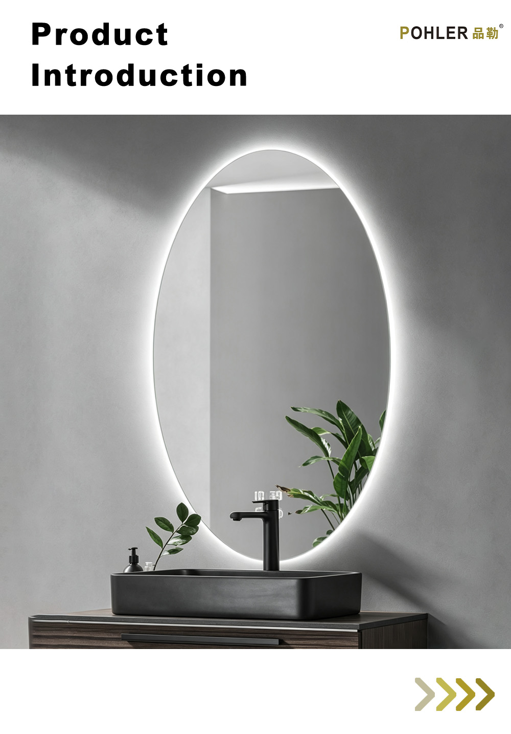 D058 Вертикальное овальное светодиодное зеркало X D058 Vertical Oval LED Mirror X