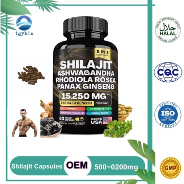 OEM Etiqueta privada Natural Shilajit Extract Cápsulas Shilajit Cápsulas