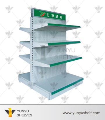 double side steel supermarket shelves for display