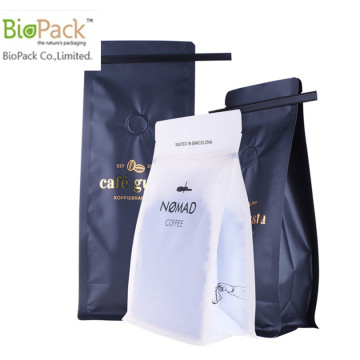 Biodegradable Square bottom Stand Up Coffee Pouch with Tin tie and Wrappers Manufacturer China