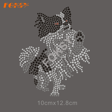 Customized Cool Tshirts Heat Transfer Dog Rhinestone